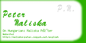 peter maliska business card